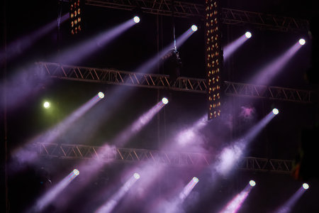 Blue Stage Lights, light show at the Concert