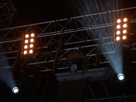 Blue Stage Lights, light show at the Concertの写真素材