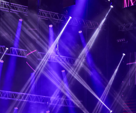 Blue Stage Lights, light show at the Concert