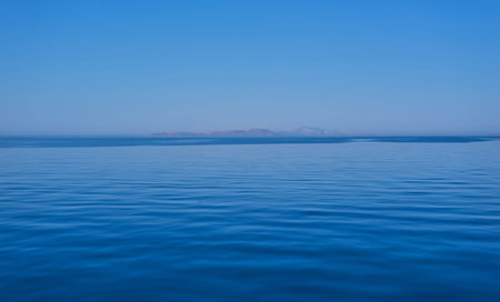 The Turkish coastline near Bodrum from the Kos ferry, Turkey