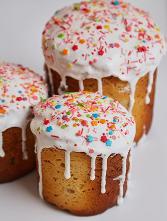 Easter Cakes - Traditional Kulich, Paska Easter Bread. Traditional easter spring