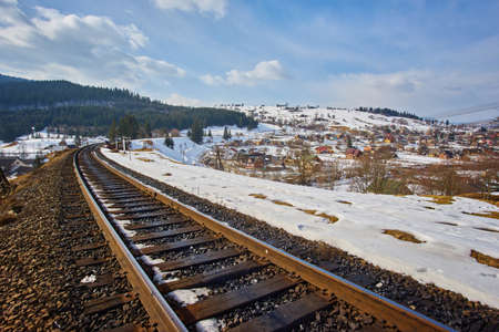 Beautiful winter landscape in the Carpathian mountainsの写真素材