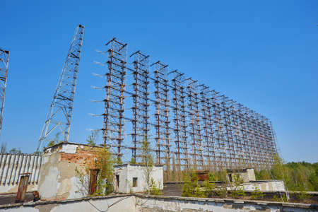 military secret object antenna radar Doug in Chernobyl in Ukraineの写真素材