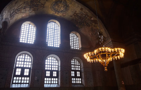 Istanbul, Turkey - April 21, 2017: Interior Hagia Sophia, Aya Sofya museum in Istanbul Turkeyのeditorial素材
