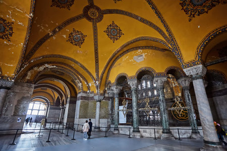 Istanbul, Turkey - April 21, 2017: Interior Hagia Sophia, Aya Sofya museum in Istanbul Turkeyのeditorial素材