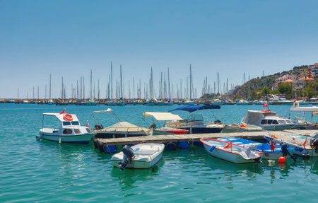 Finike, Turkey - April 25, 2017: View of the marina in Finike, Antalya province. Turkeyのeditorial素材
