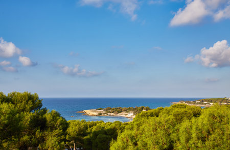 Beach of Il Ciolo in Gagliano del Capo, Salento, Italyの写真素材