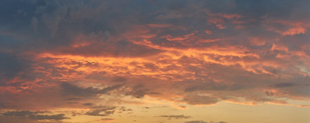 Panorama sunset sky for background or sunrise sky and cloud at morning.