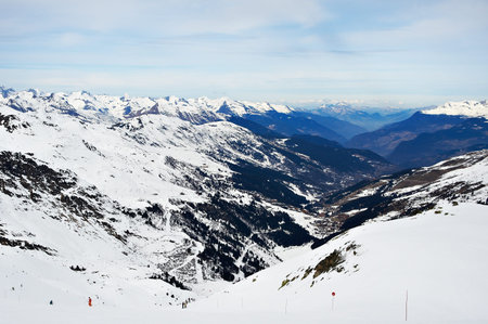 Alpine winter mountain landscape 