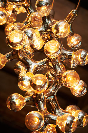 Lamp abstraction of structure of molecule from glass