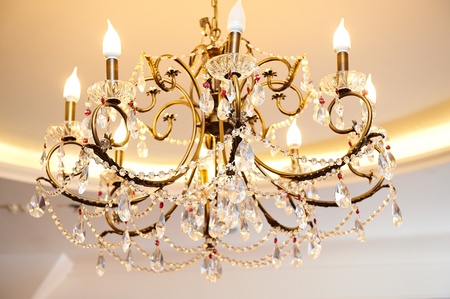 Chandelier in vintage style ceilingのeditorial素材