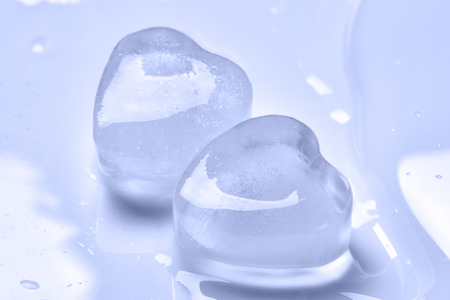 Ice cubes, heart isolatedの写真素材