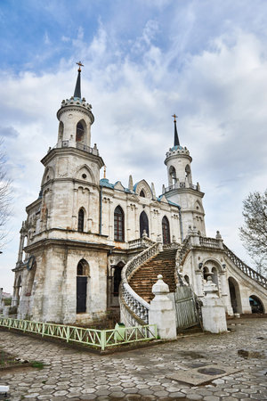 Vladimir pseudo-Gothic church in Bykovo. Russiaの写真素材
