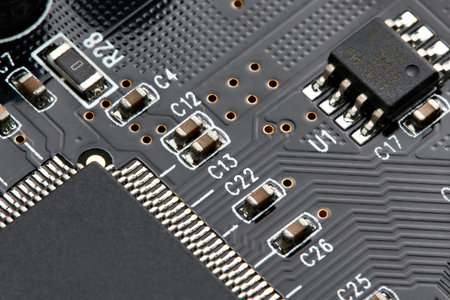 Elements of electronic circuit board with processor