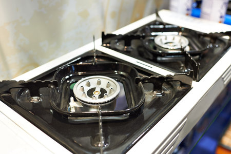 Gas burner for a hike closeup