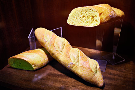 White bread on the storefront in the store