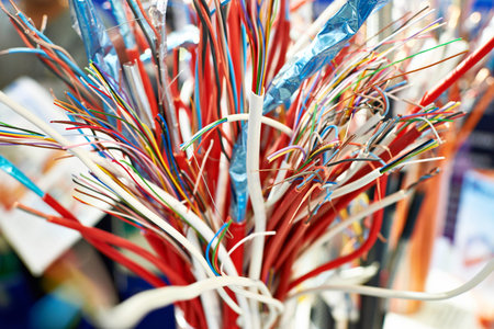 Multi-colored electric wires in a bouquet