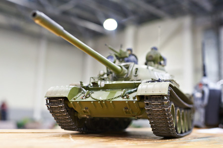 Model of the medium soviet tank T-54 on the radio controlのeditorial素材