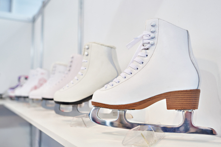 Skates for figure skating on a show-windowの写真素材