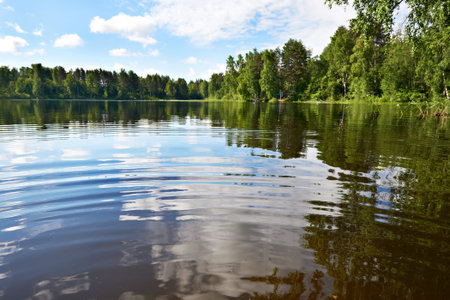 Landscape from the shore of a beautiful lake