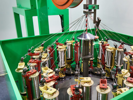 Industrial light lever-arm braiding machinesの写真素材