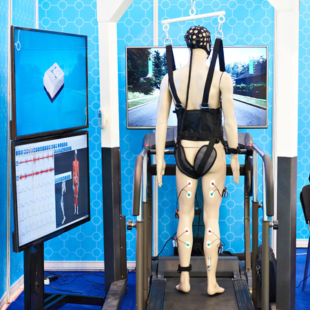 Medical equipment with biomechanical sensors for the rehabilitation of patients with musculoskeletal problemsの写真素材