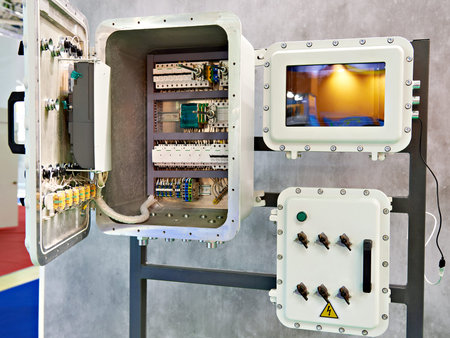 Explosion-proof box for electrical equipment with glass