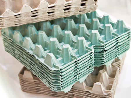 Stack cardboard packaging for eggs