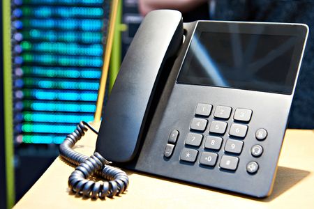Office telephone for peer to peer technologyの写真素材