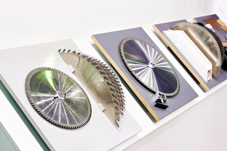 Circular saw machine blades disc for wood in storeの写真素材