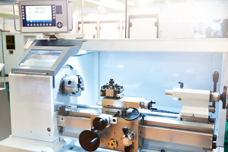 Modern lathe with monitor CNC