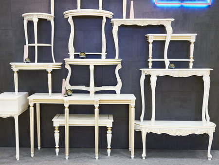 Installation of vintage tables furniture