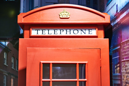Red england street phone booth