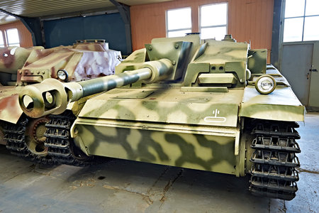 MUSEUM KUBINKA, MOSCOW REGION, RUSSIA - Aug 23, 2014: German assault gun Sd.Kfz. 142. StuG III StuG...