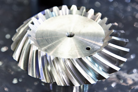 Spiral bevel gear metal sampleの写真素材