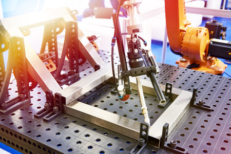 Standard universal industrial robot with partの写真素材