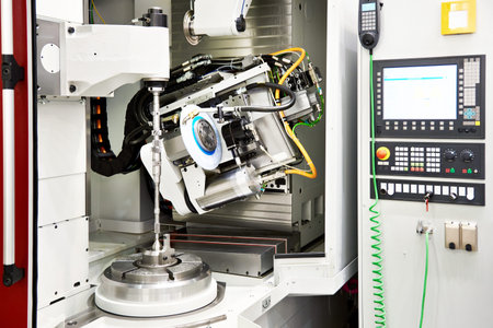 Robotic arm and workpieces for metalwork machine