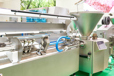 Industrial equipment for sausage line on exhibition