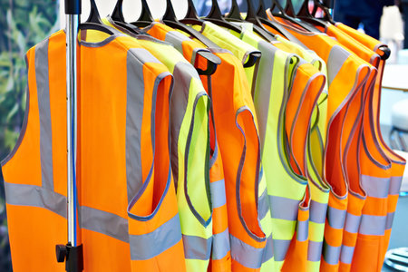 Reflective vests for workers and driversの写真素材