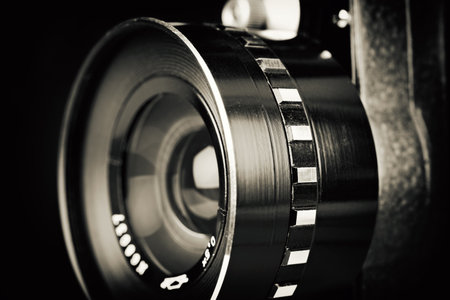Retro film movie camera lensesの写真素材