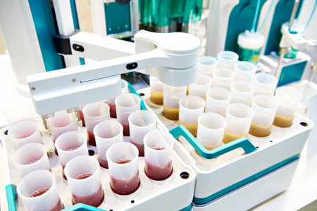 Automated desktop modular laboratory titratorの写真素材