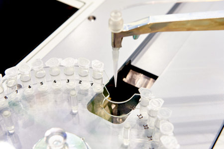 Atomic absorption spectrometer with electrothermal atomization in labの写真素材