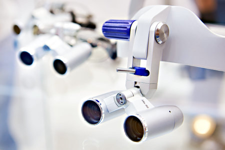 Binocular head magnifier in store exhibit