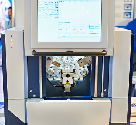 Device X-ray Diffraction and Elemental Analysis with monitorの写真素材