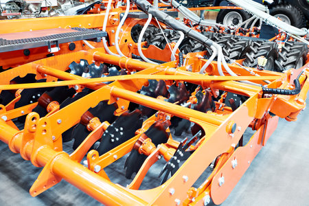 Pneumatic seeder for agricultural machinery at the exhibitionの写真素材