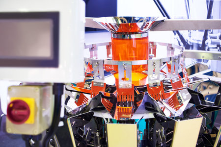 Automatic equipment for weighing, packaging and quality control of food productsの写真素材