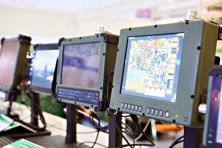 Protected computer tablets for military and industry on exhibition