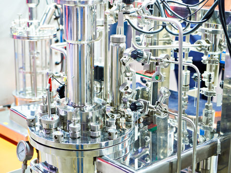 Laboratory chemical metal bioreactor and fermenter on exhibition