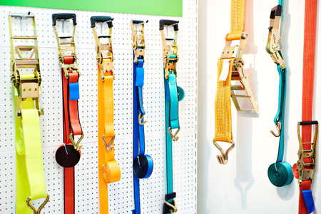 Lashing straps industrial on store exhibitionの写真素材