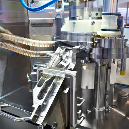 Industrial tablet press on exhibition